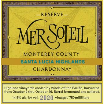 Mer Soleil 2020 Chardonnay Reserve, Santa Lucia Highlands