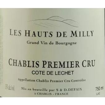 Les Hauts de Milly Chablis 2021 Premier Cru Cote de Lechet