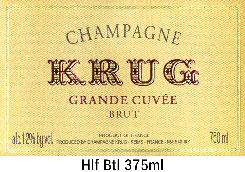 Krug Champagne Grand Cuvee NV, hlf btl 375ml