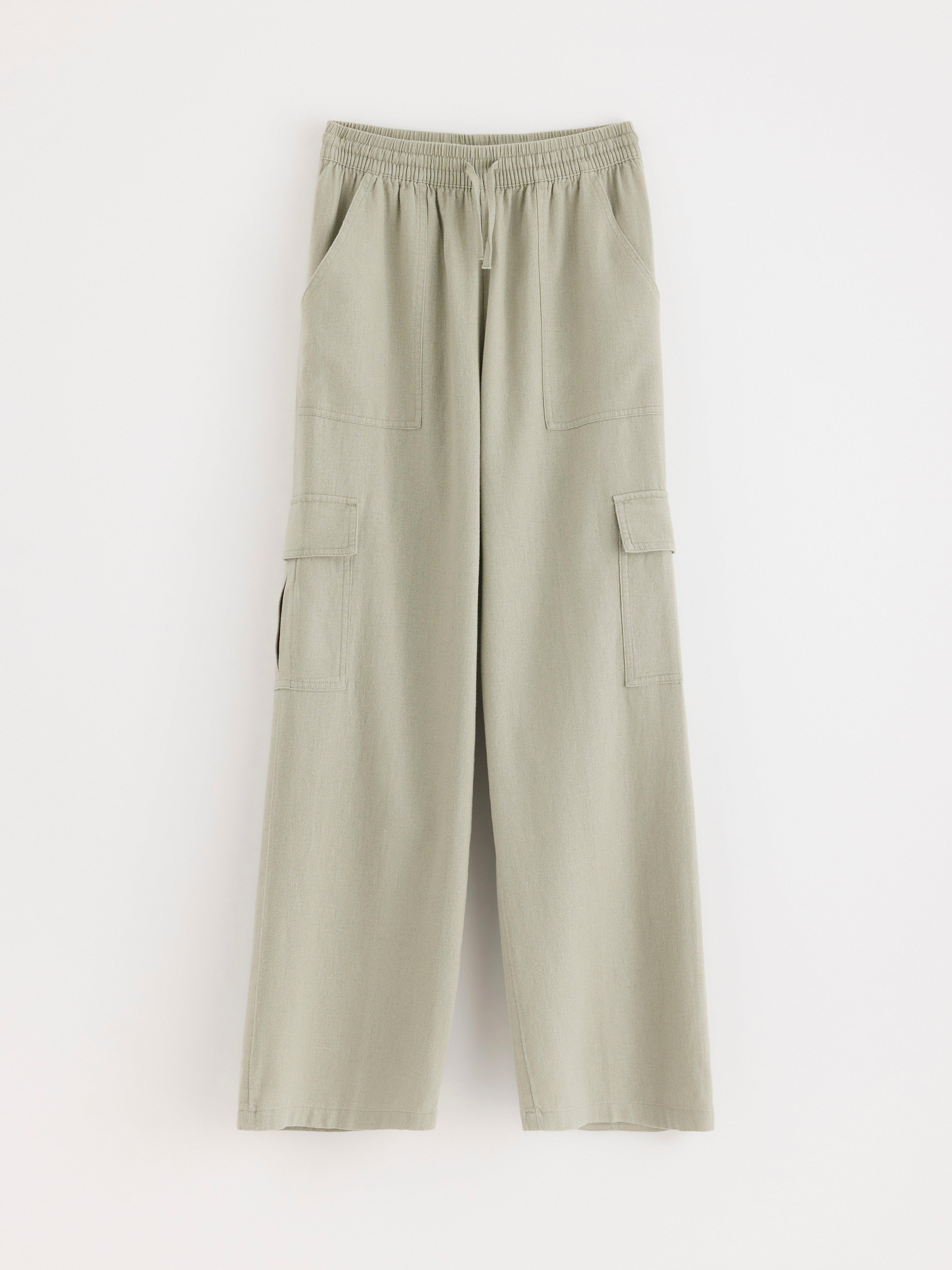 Cargo trousers in linen blend | Lindex