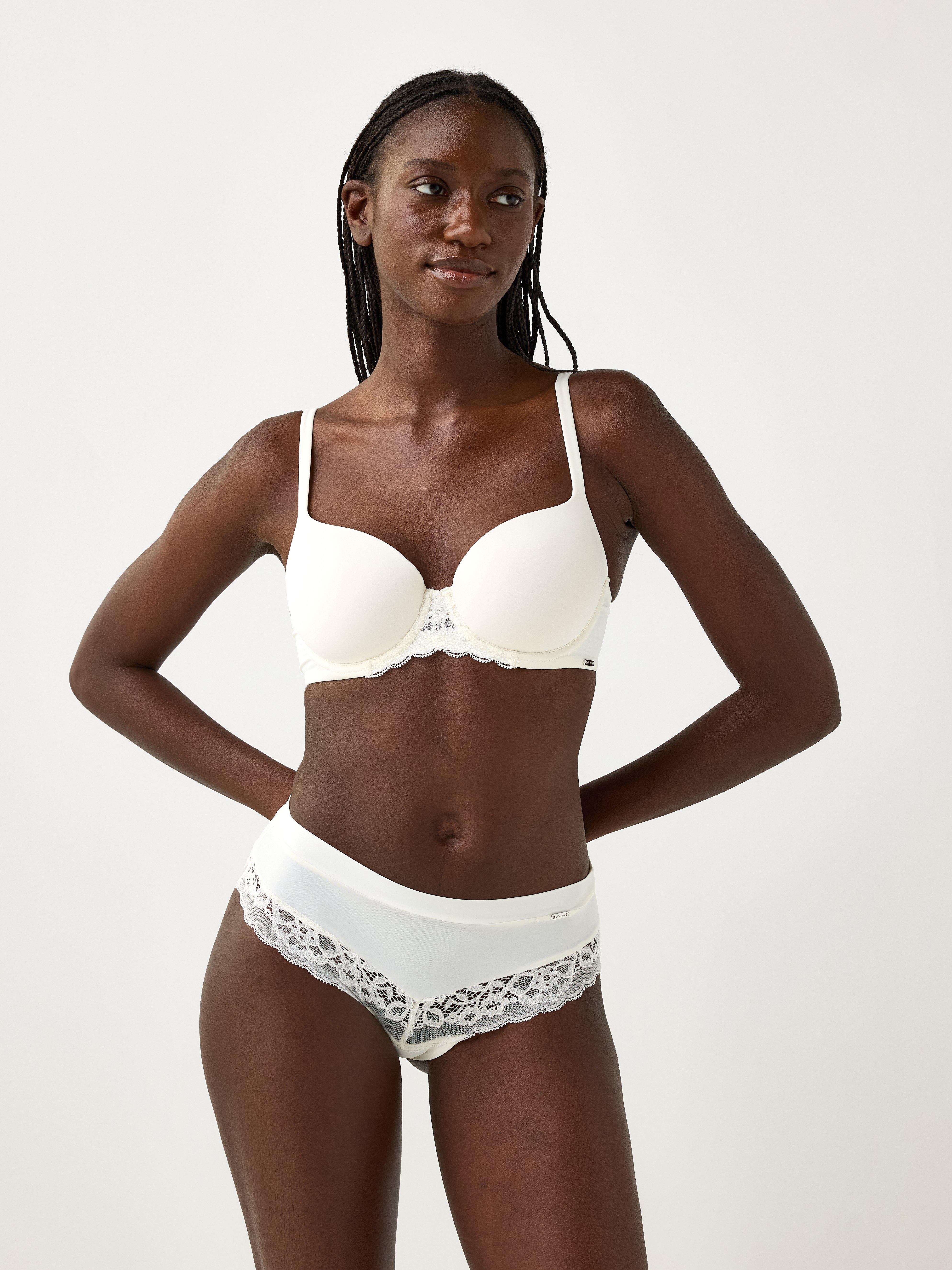 Dagi Damen Brazilian Unterwäsche – Blau, Gestrickt, Mit Spitze, Regular Waist, Aus Der Retro Lotus Kollektion