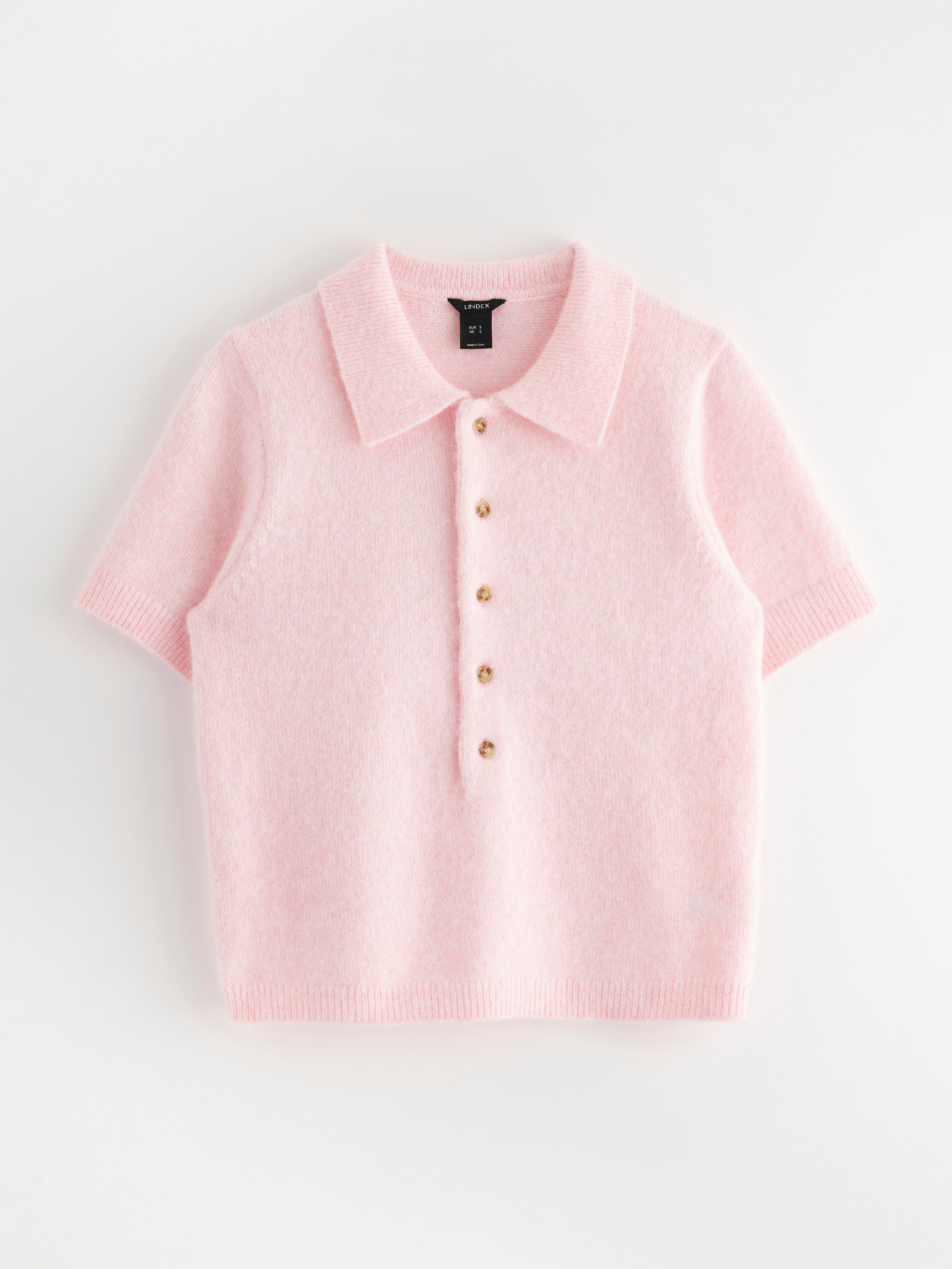 Short-sleeved jumper with collar | Lindex