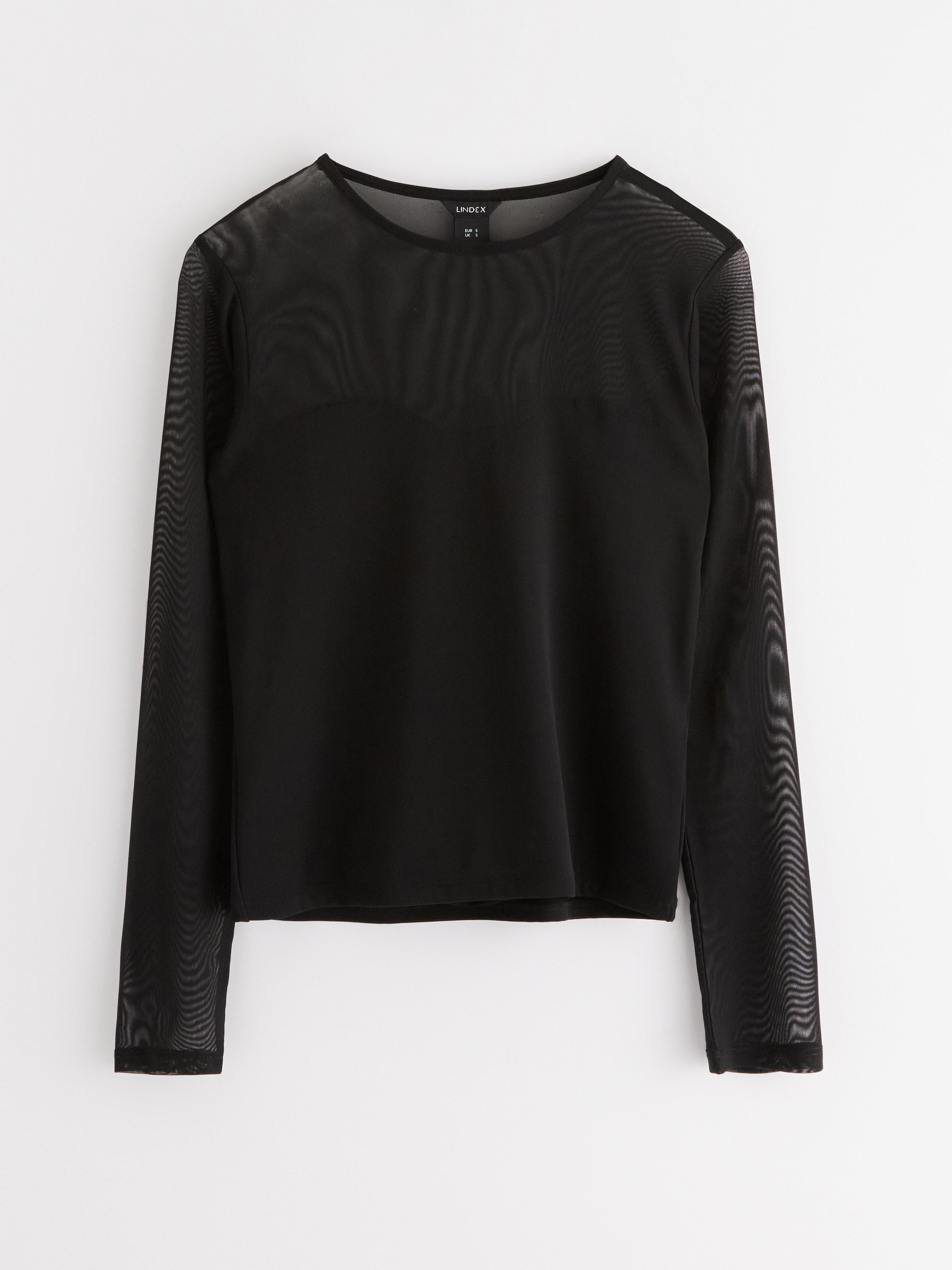 Langermet topp i mesh | Lindex