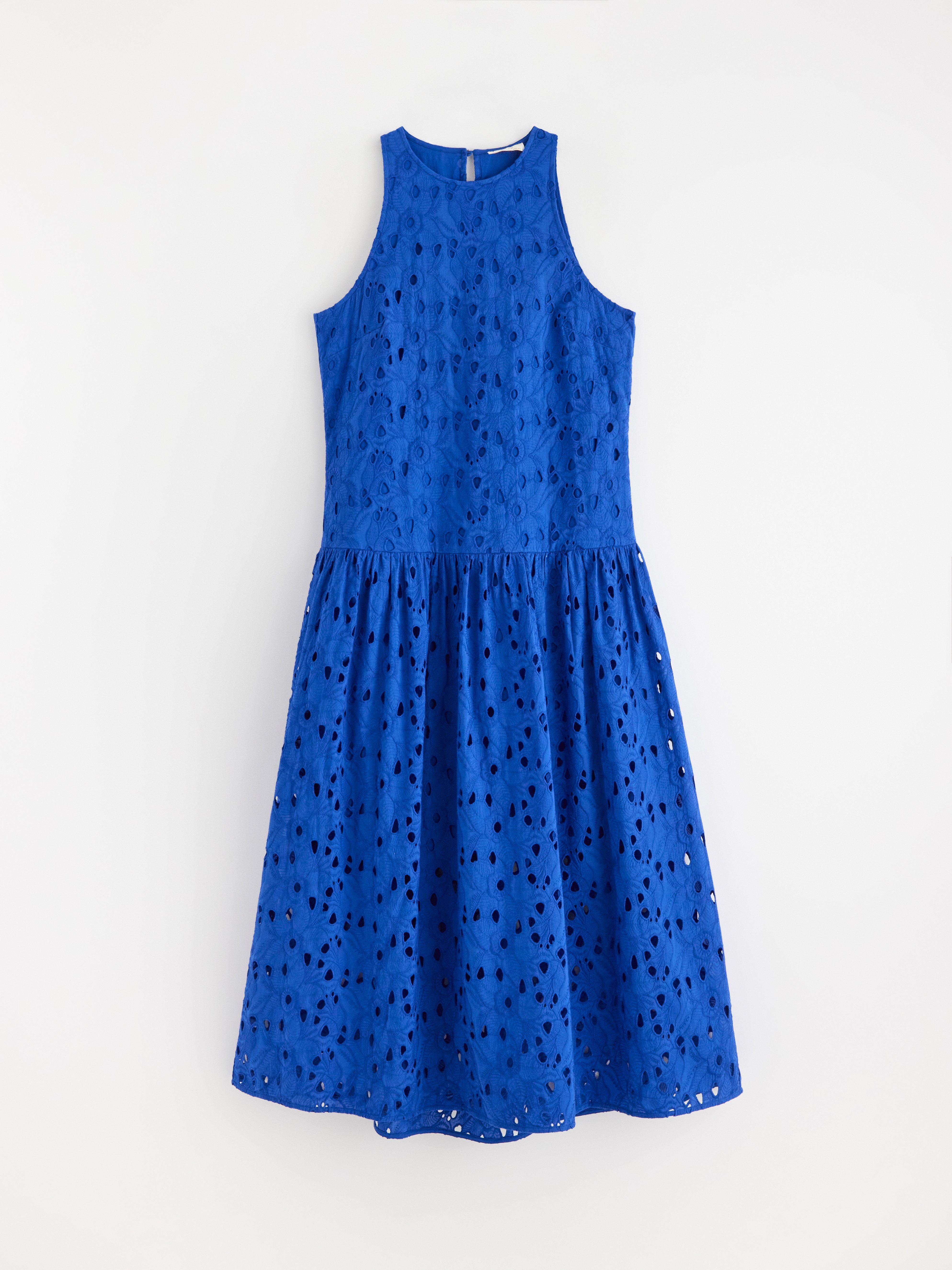 Midi dress with broderie anglaise | Lindex