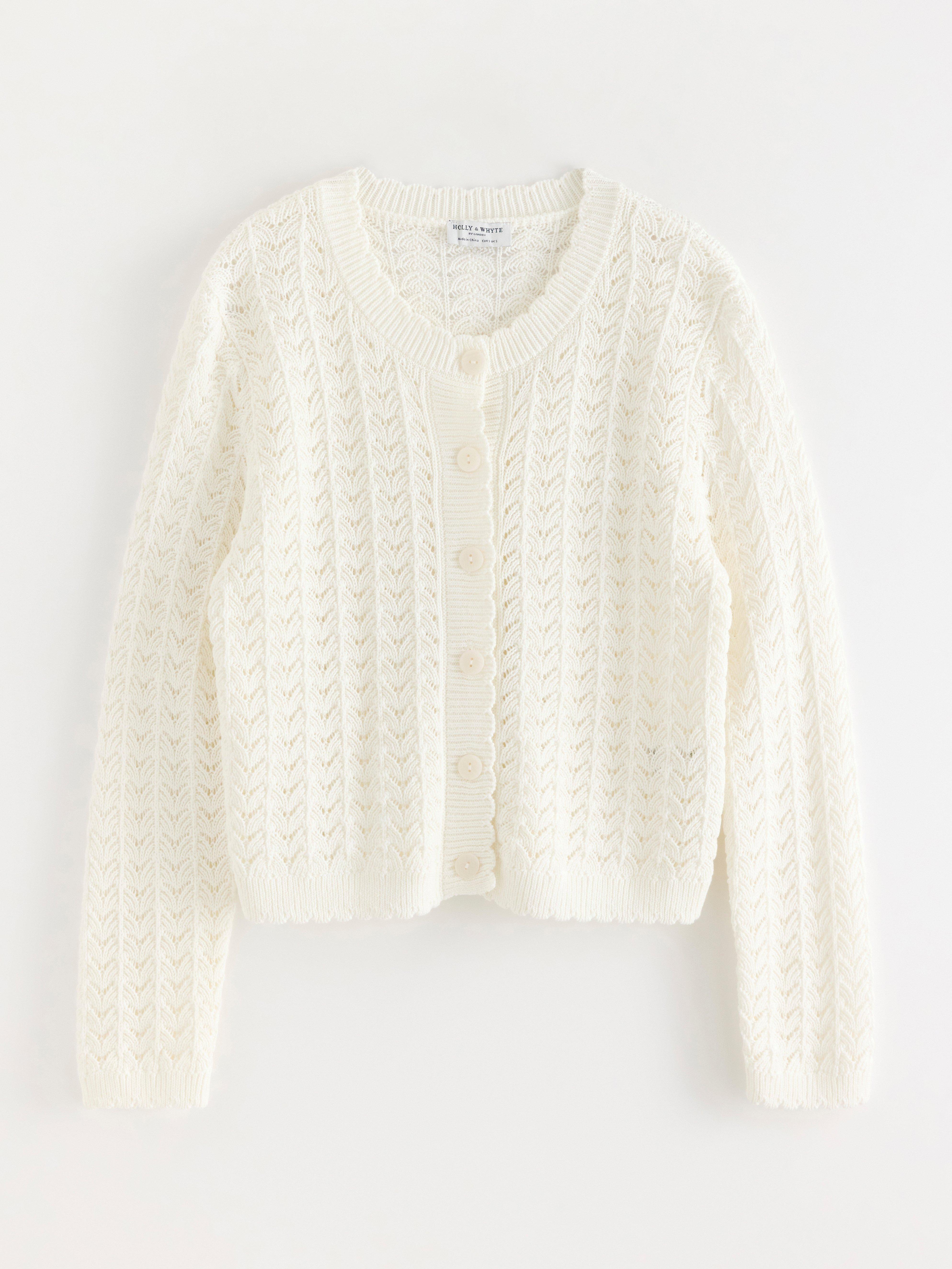 Pattern-knit cardigan | Lindex