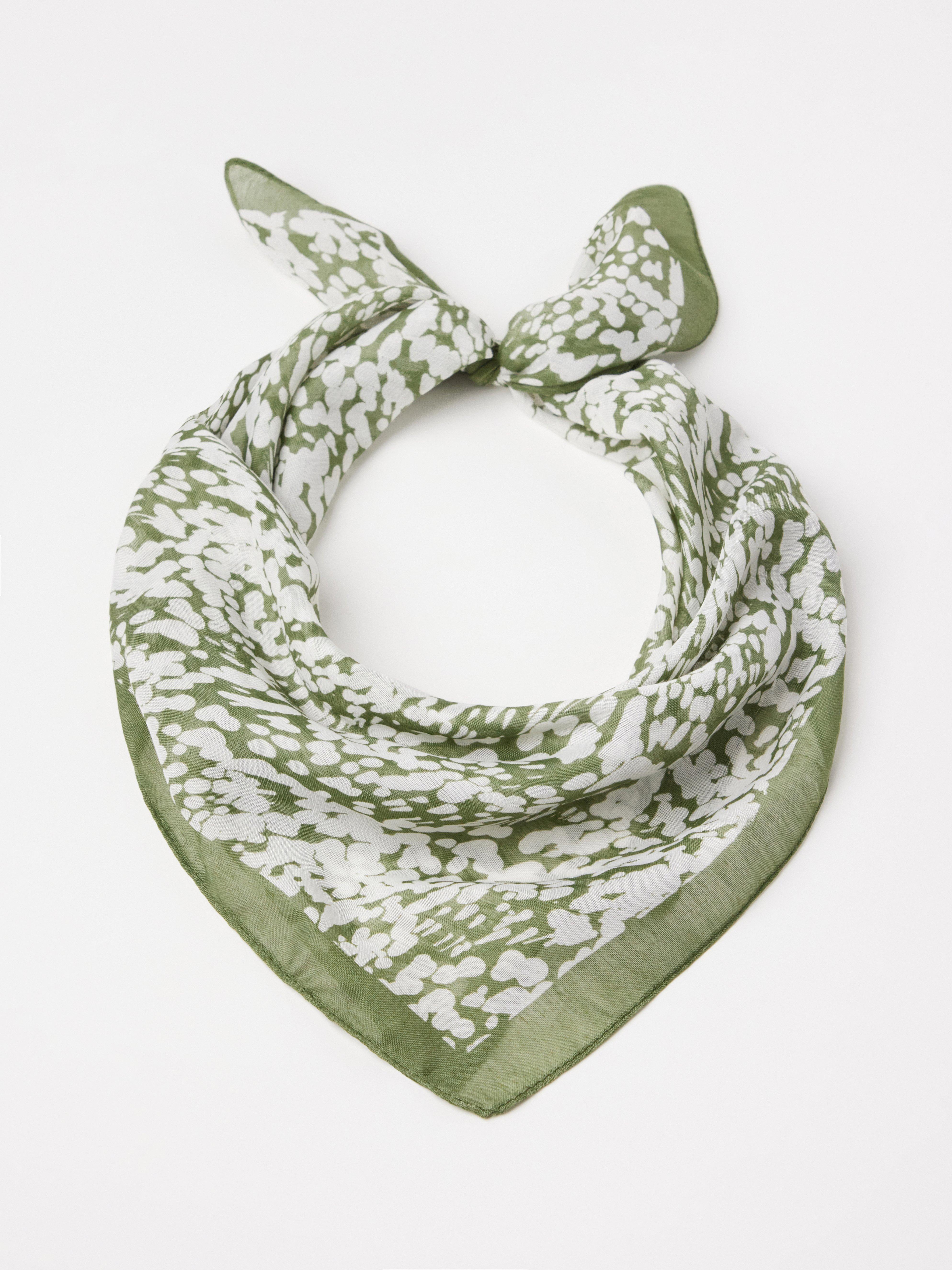 Lightweight Scarf in Black Mint Lime Print - 3361402