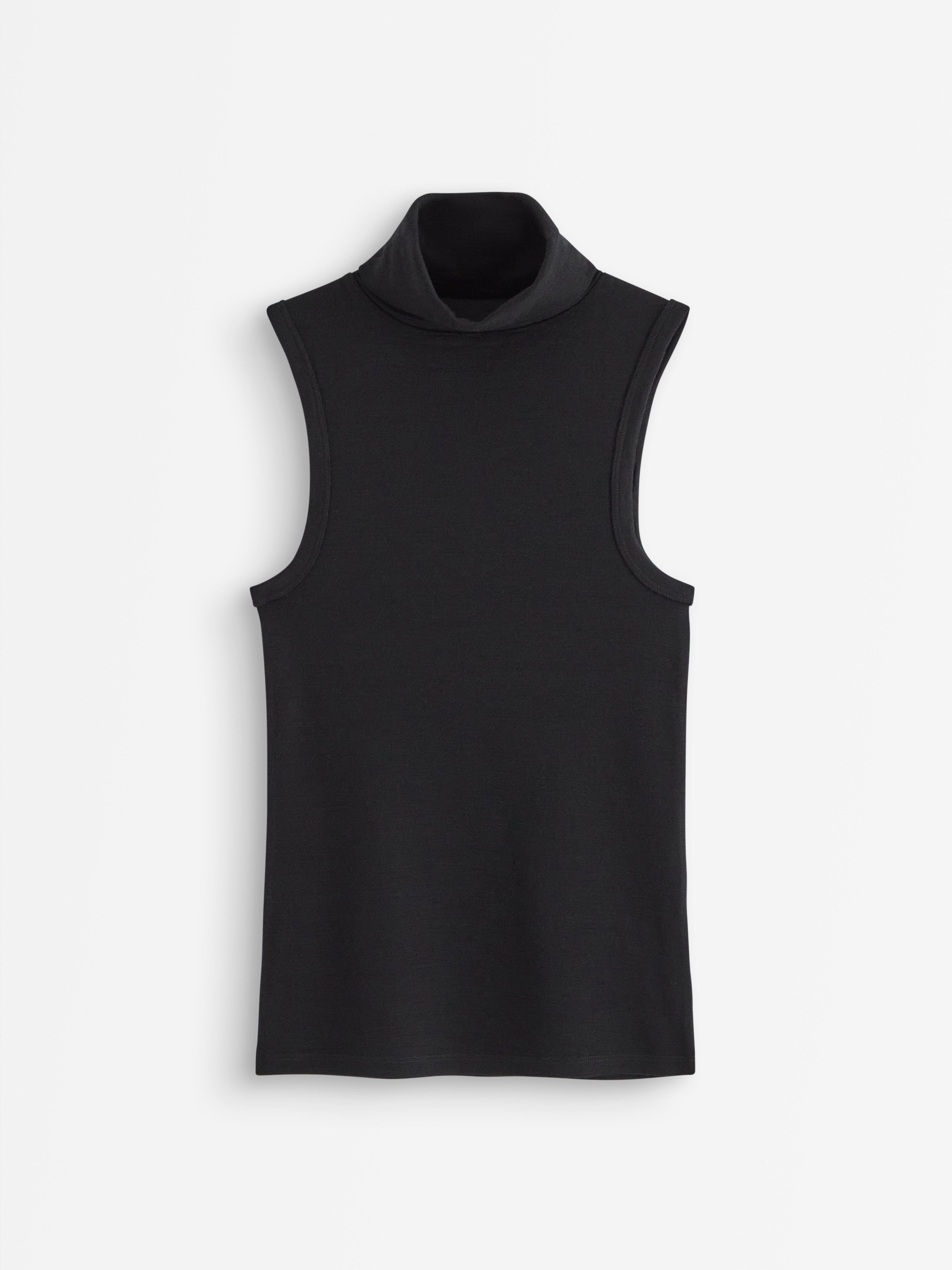 Sleeveless turtleneck top in merino wool | Lindex