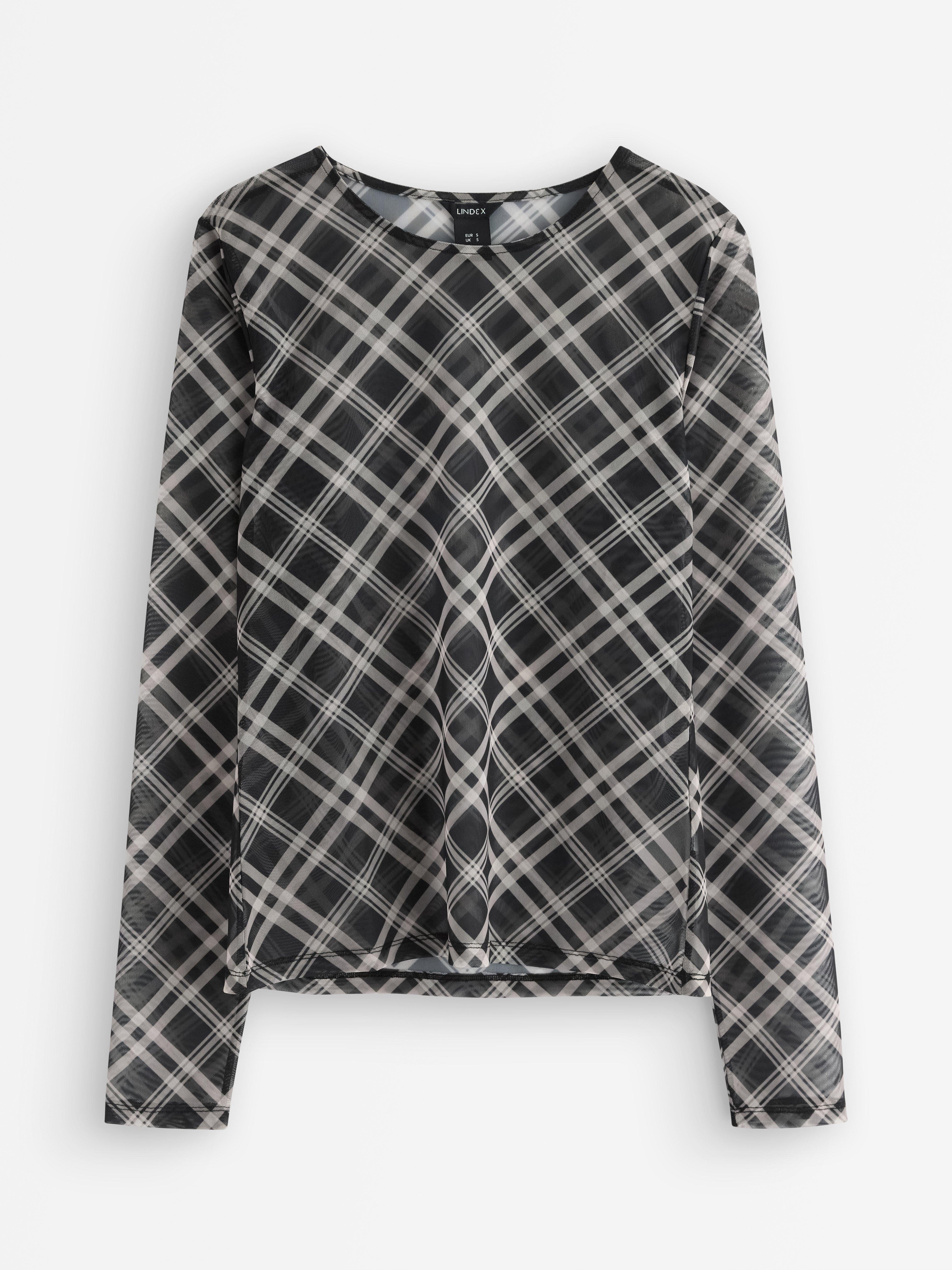 Långärmad topp i mesh | Lindex