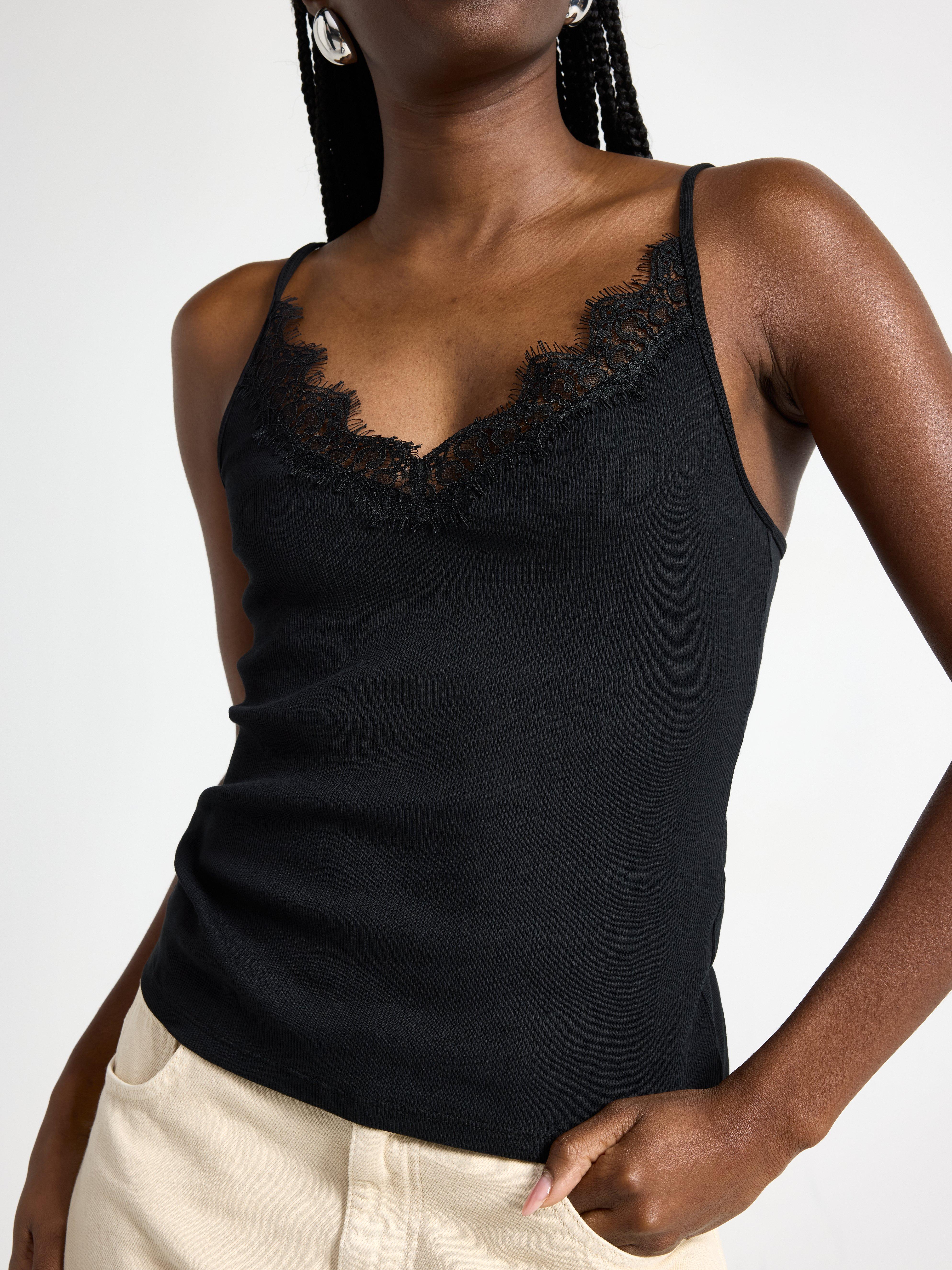 【限定値下げ・新品】andwang Cross lace tanktop 黒 lace up ribbon knit camisole Black【stock】 – tanakadaisuke