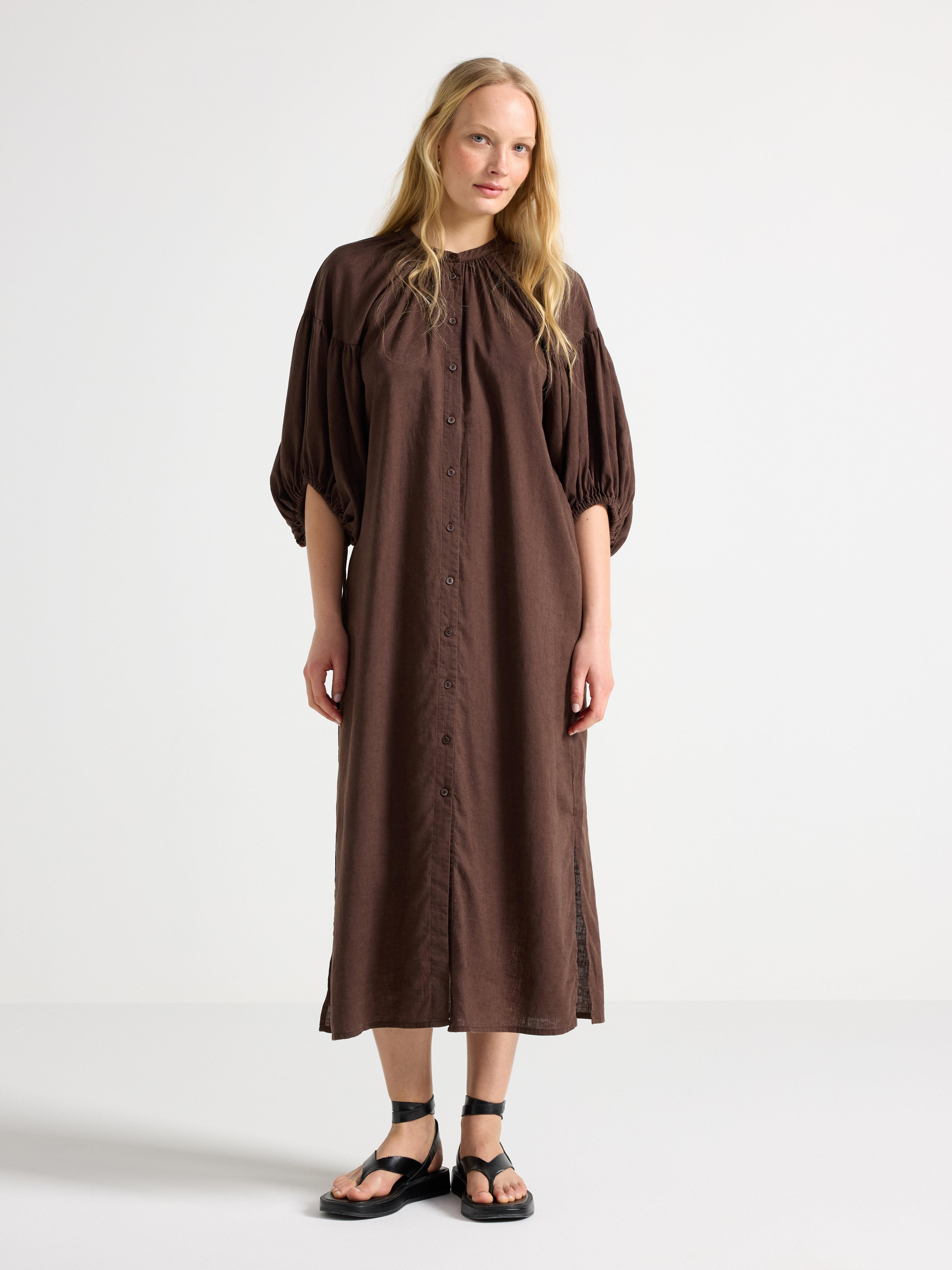 light brown dress wedding guest Léonie Dress - linen