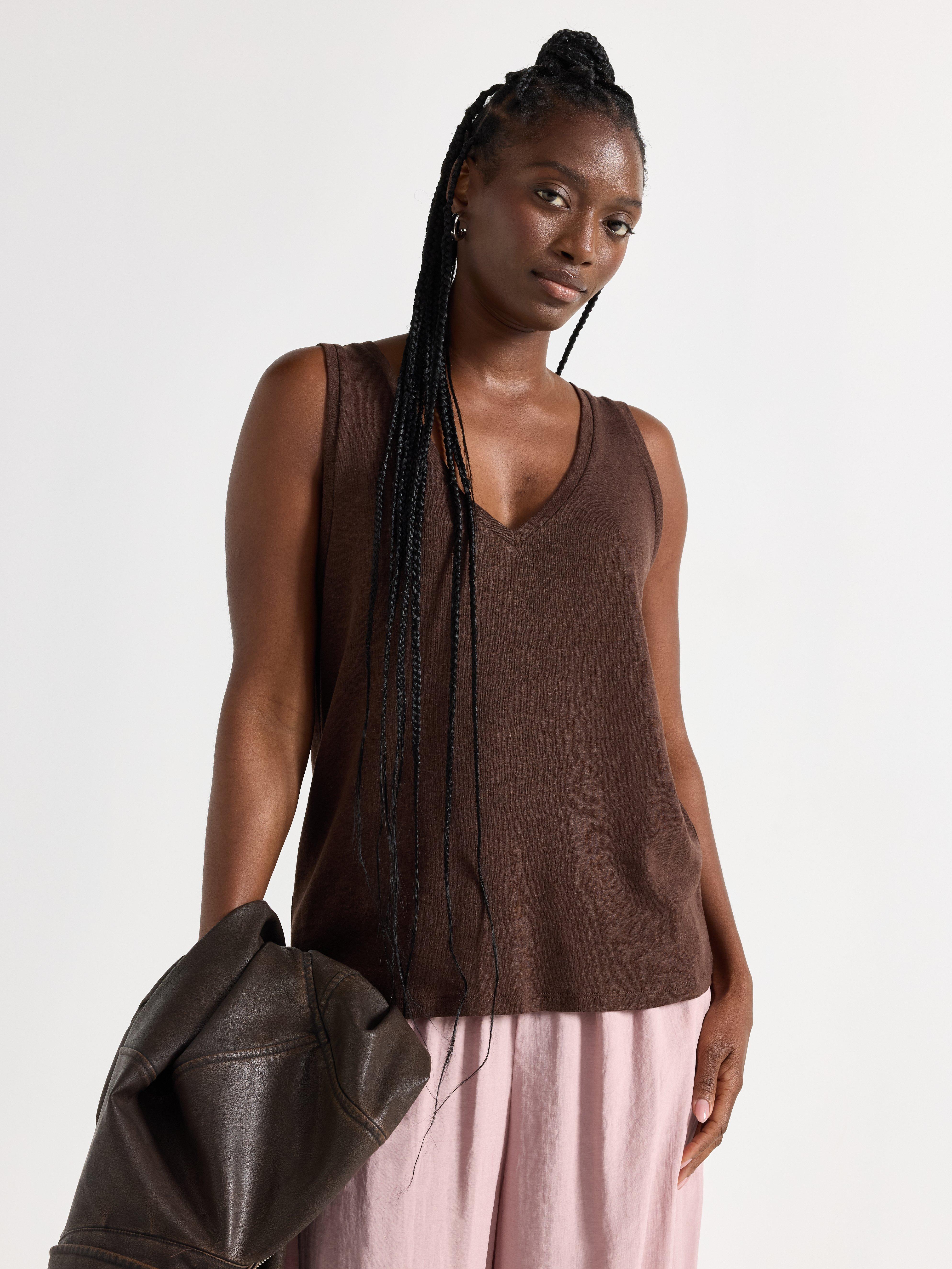 Tank top in linen blend | Lindex