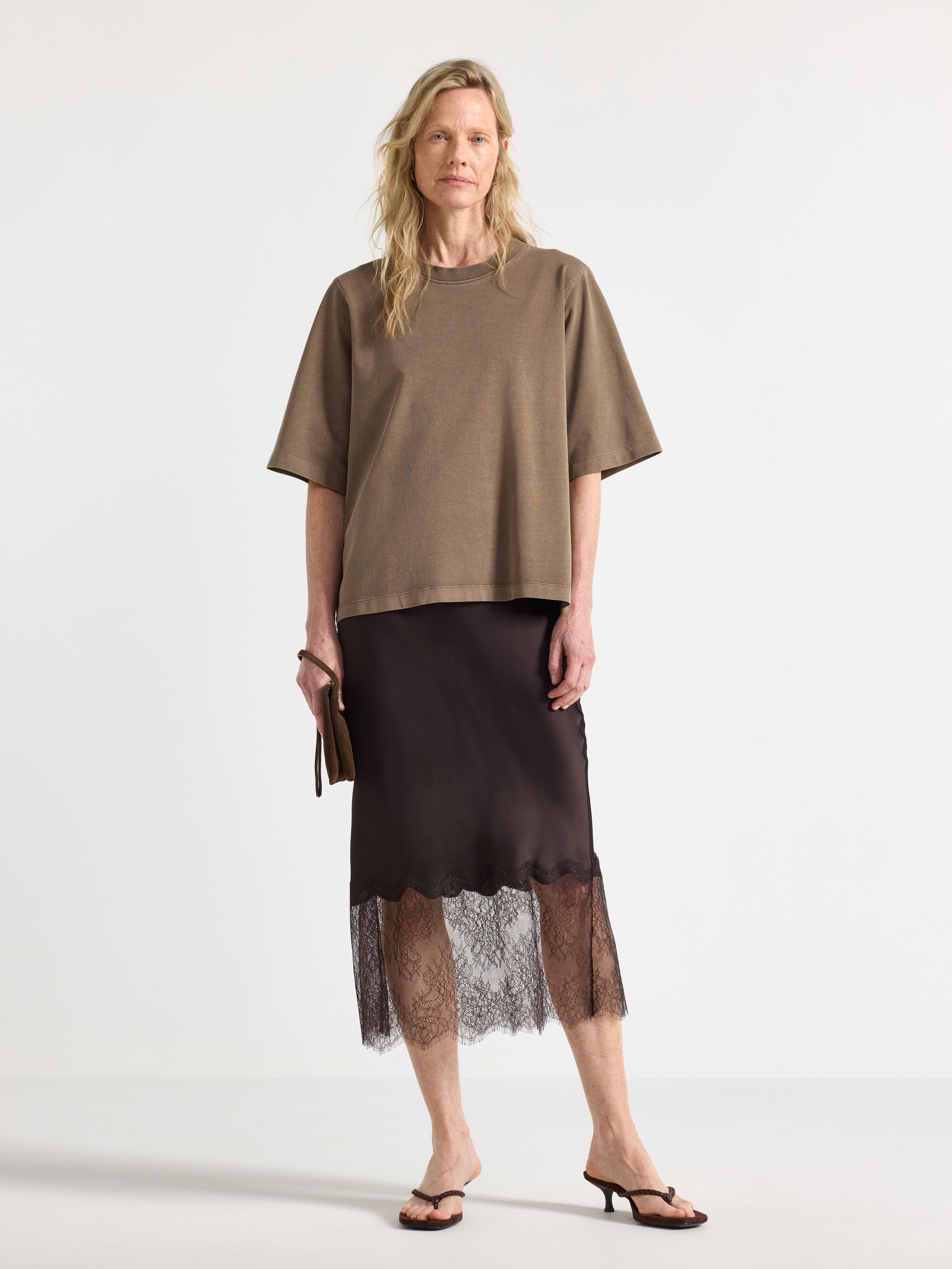 Midi skirt in satin | Lindex