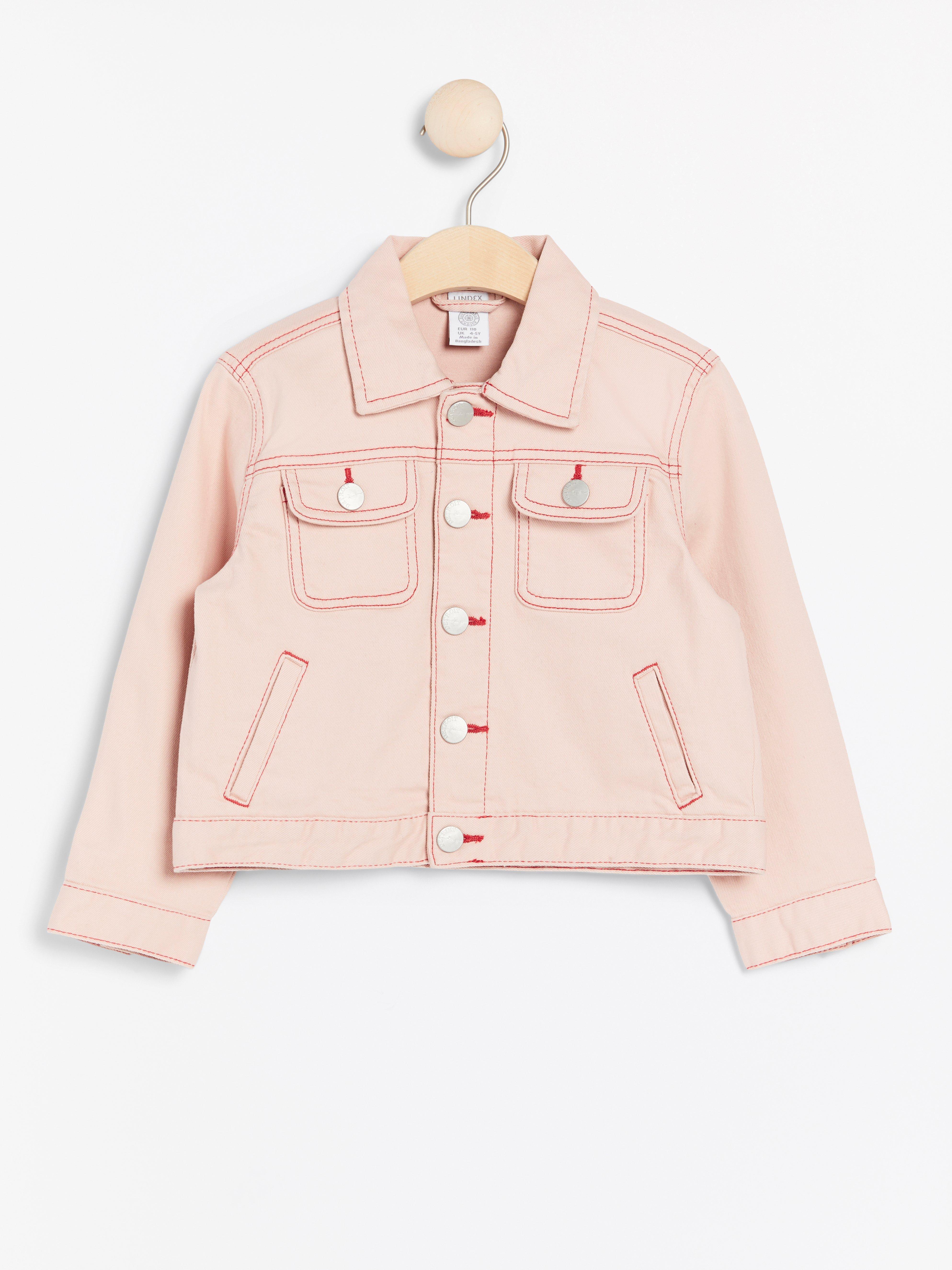 Longawaited Baby pink jean jacket www.nomadclean.co.uk
