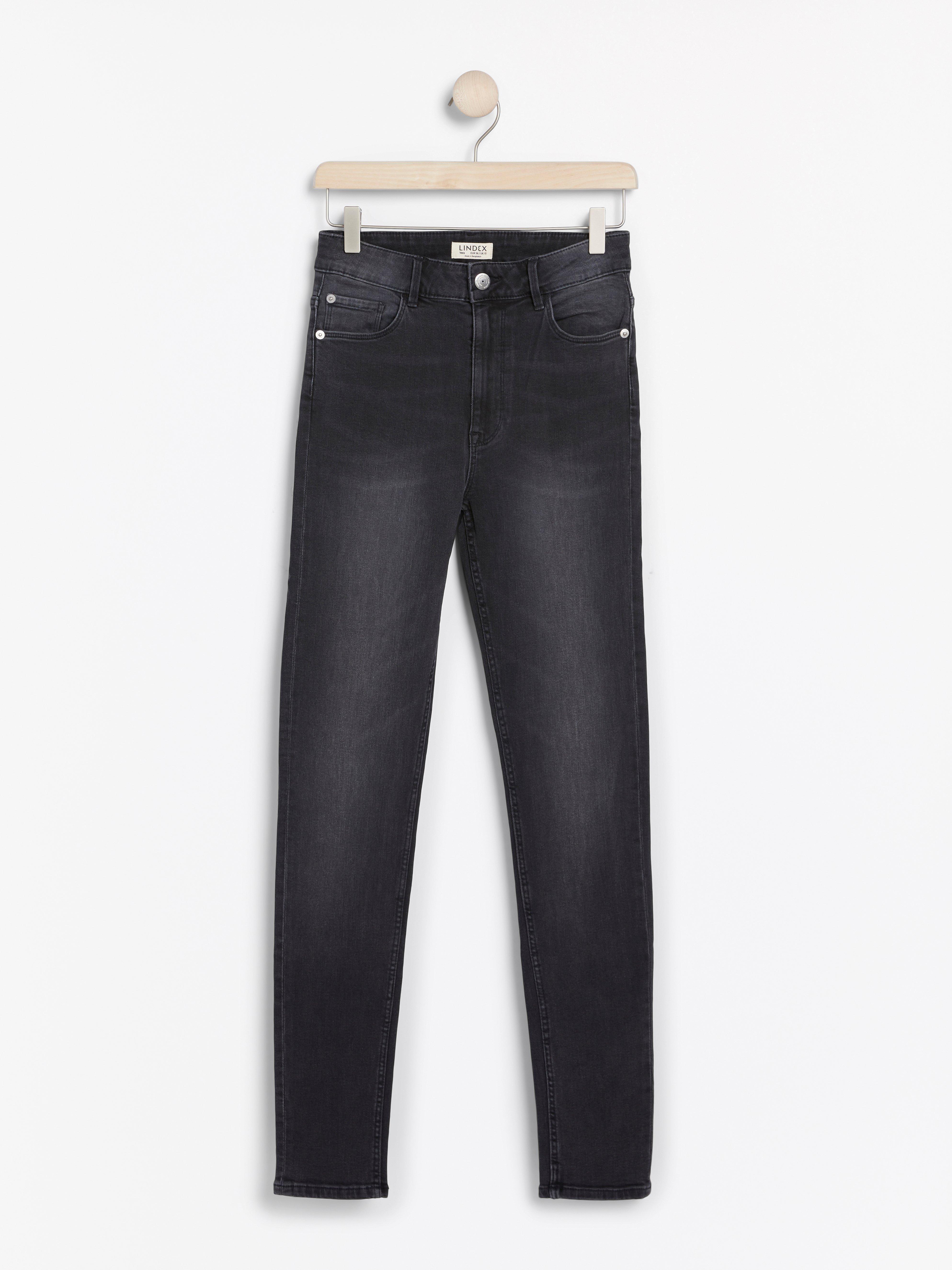 VERA Black skinny jeans with high waist | Lindex Europe