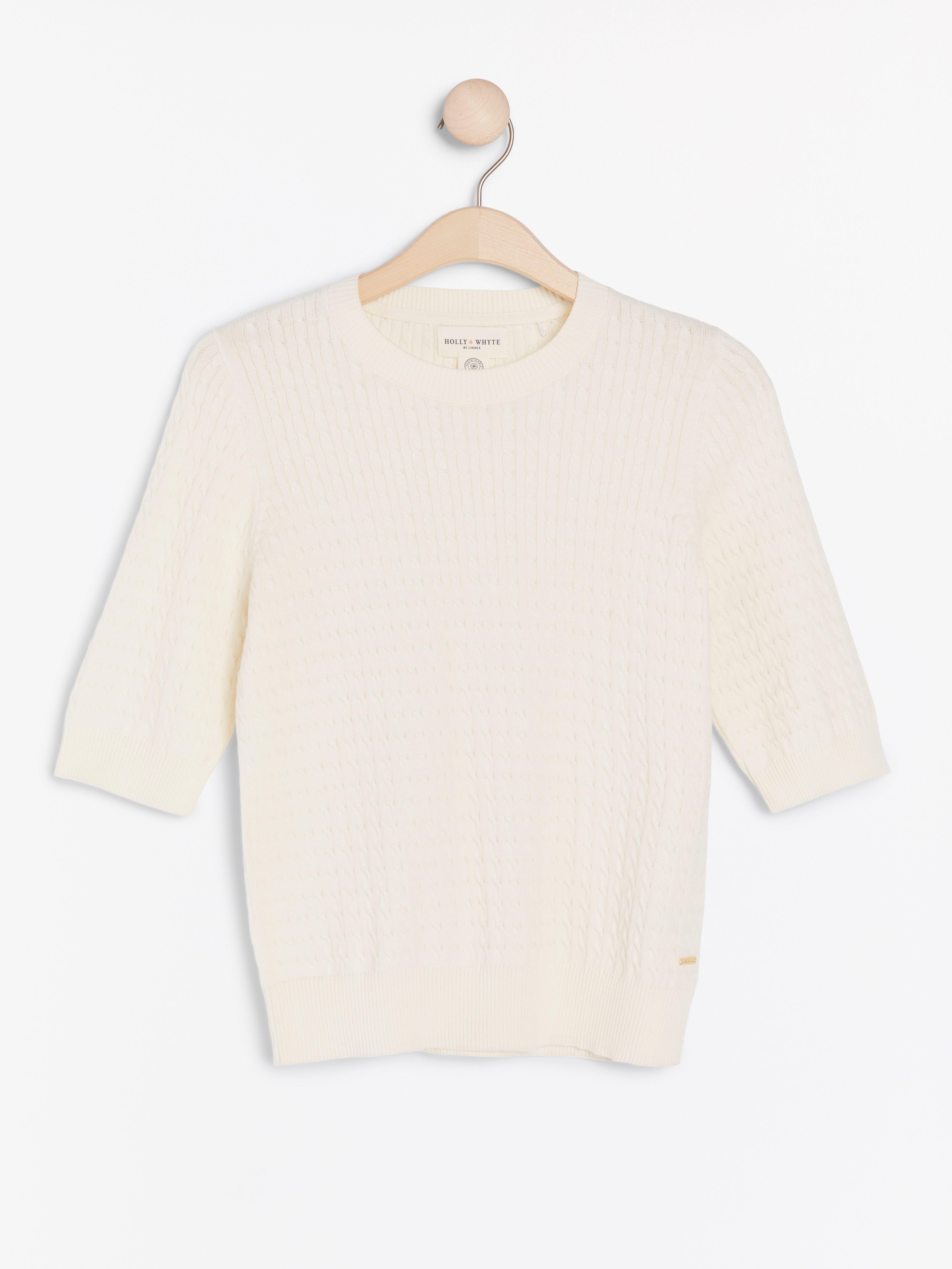 Short sleeve cable-knit jumper | Lindex