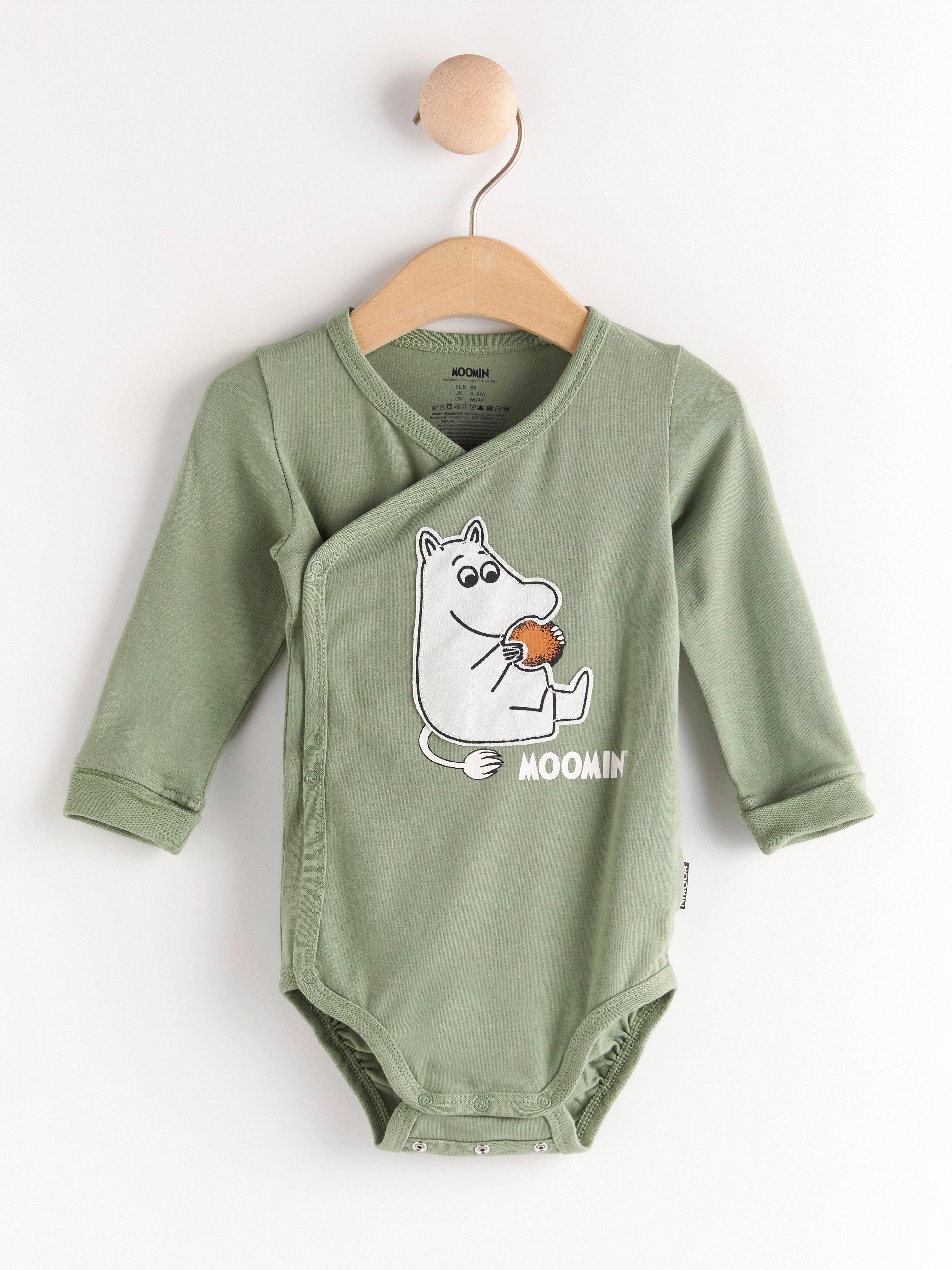 Wrap bodysuit with Moomin motif