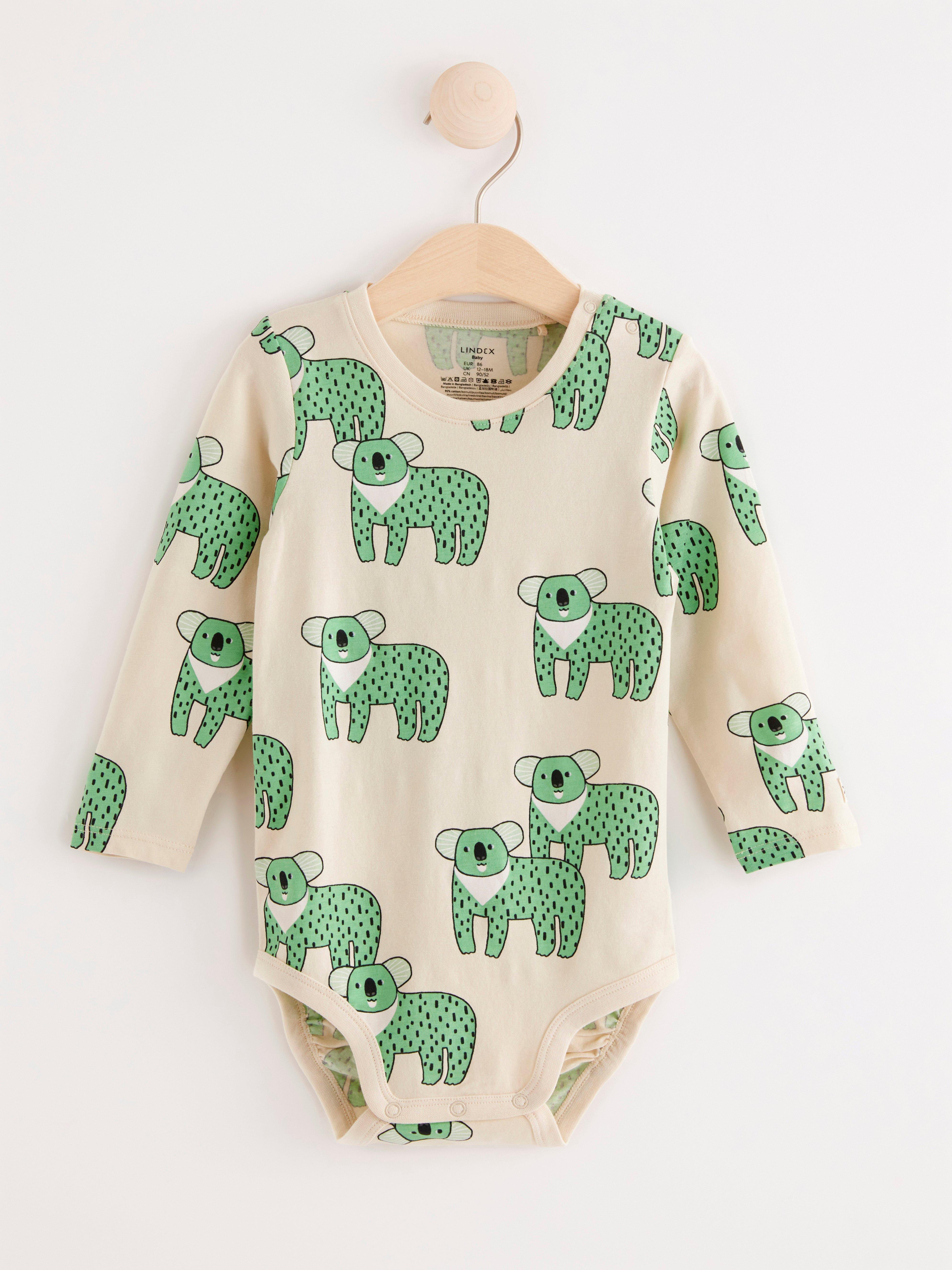 Long sleeve bodysuit with koalas | Lindex UK