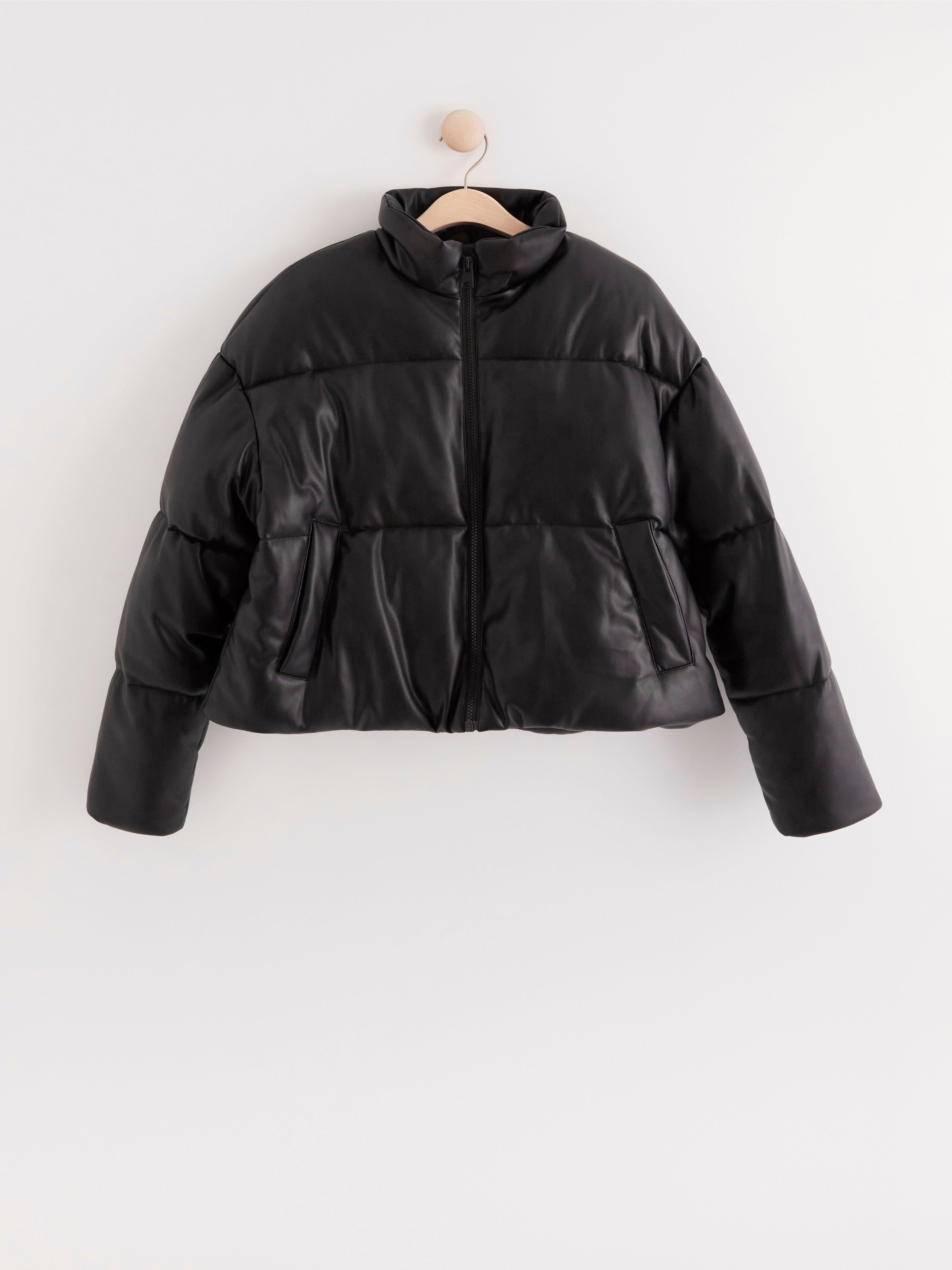 Faux Leather Puffer Pull And Bear Padded Jacket Puffer Jacket In