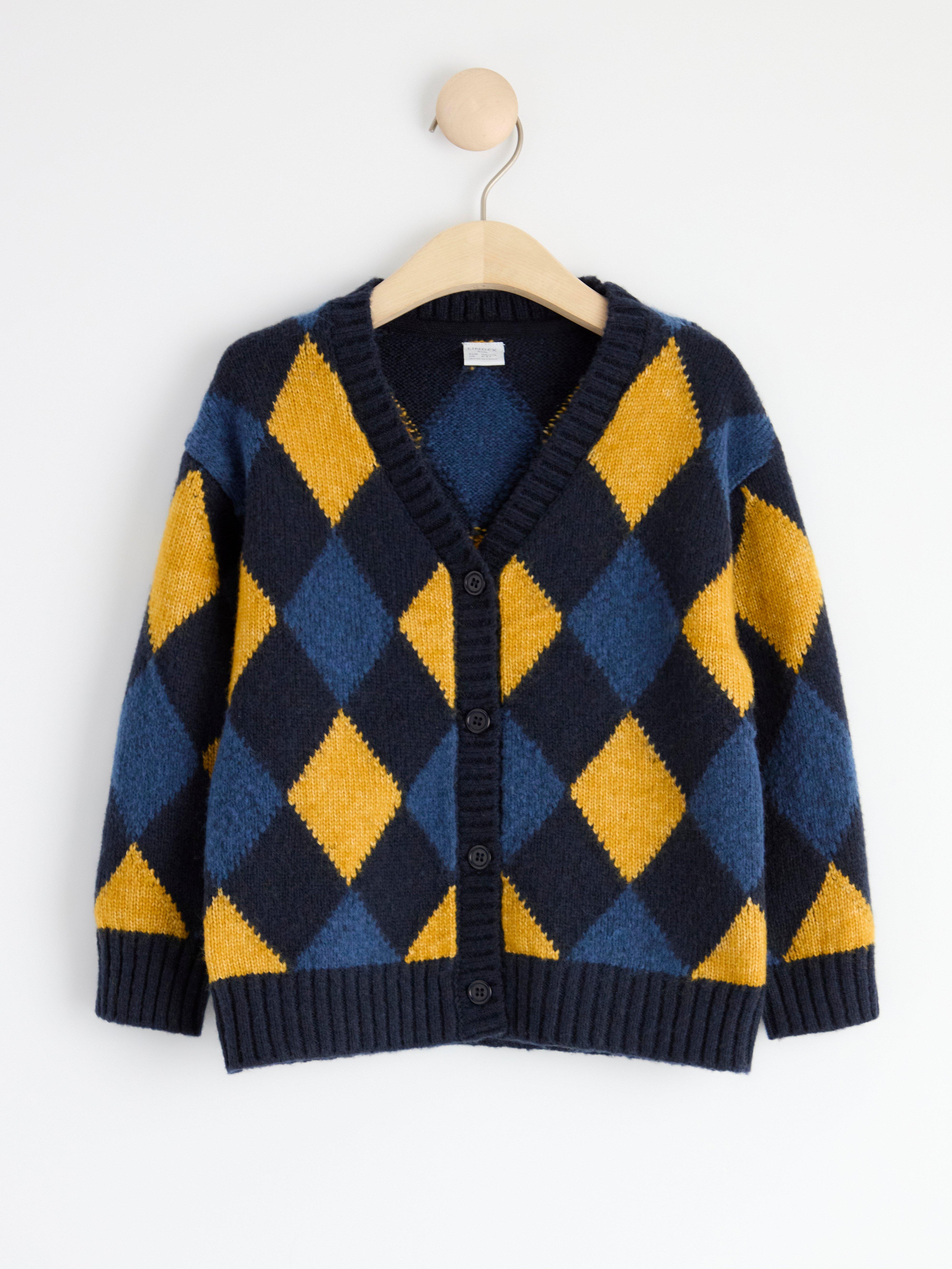 Cardigan Knit Argyle beige main image 1