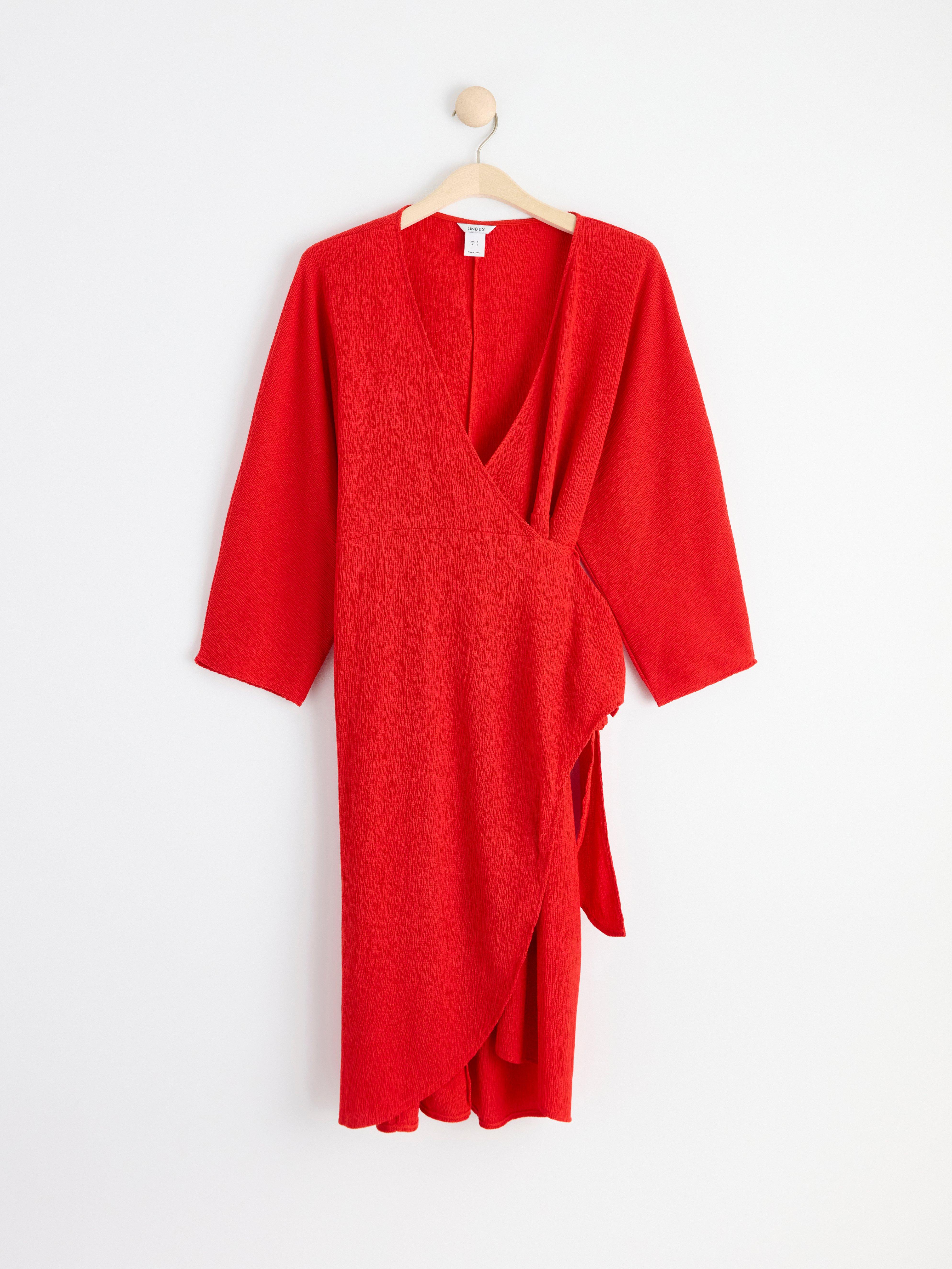 strapless open back dress Alice + Olivia red wrap dress – reworn collective main image 0