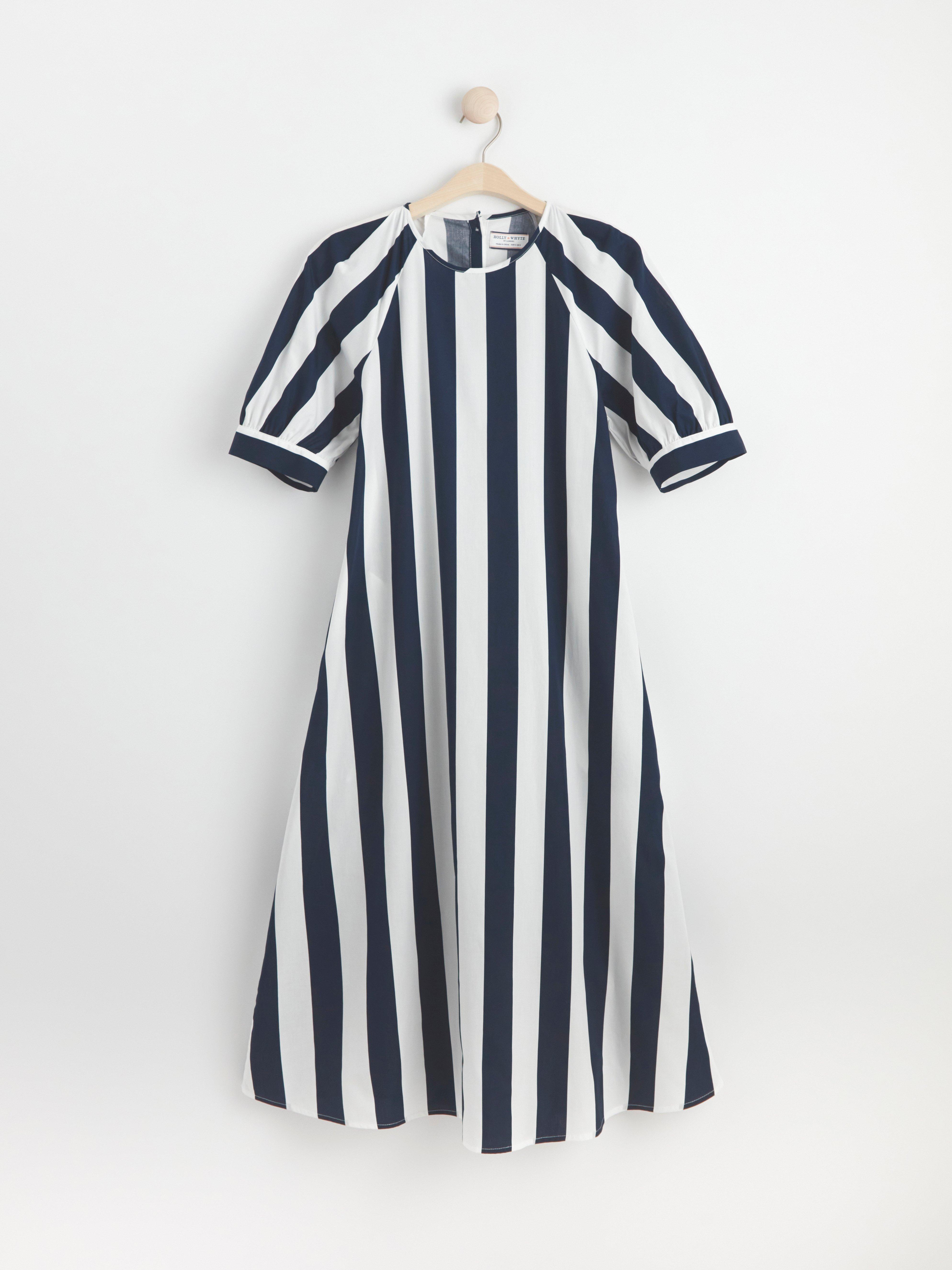 Wide Stripes Puff Sleeves Dress main image 0