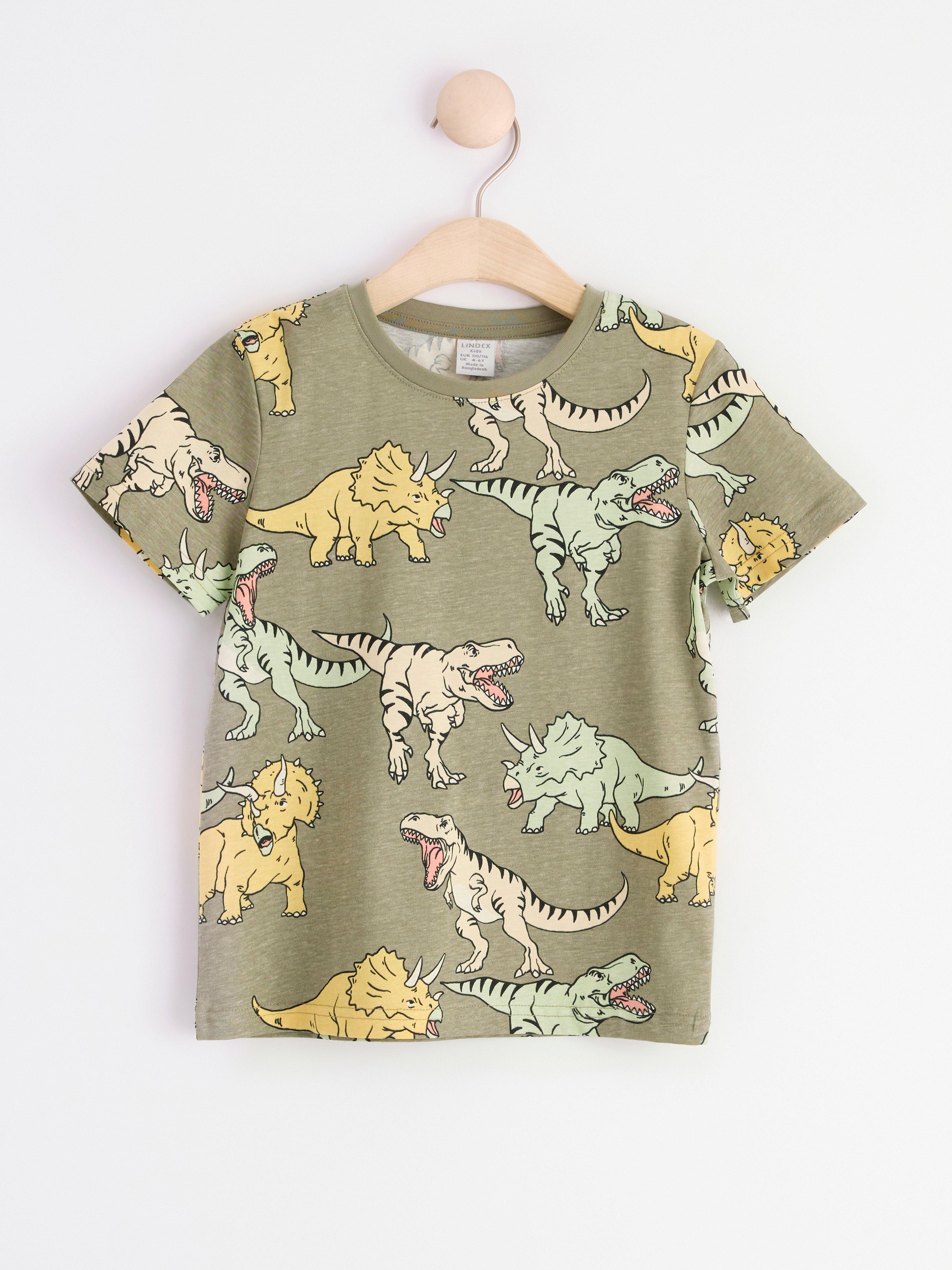 Mousse Light Green Dinosour Print Sleeveless T-Shirt main image 1