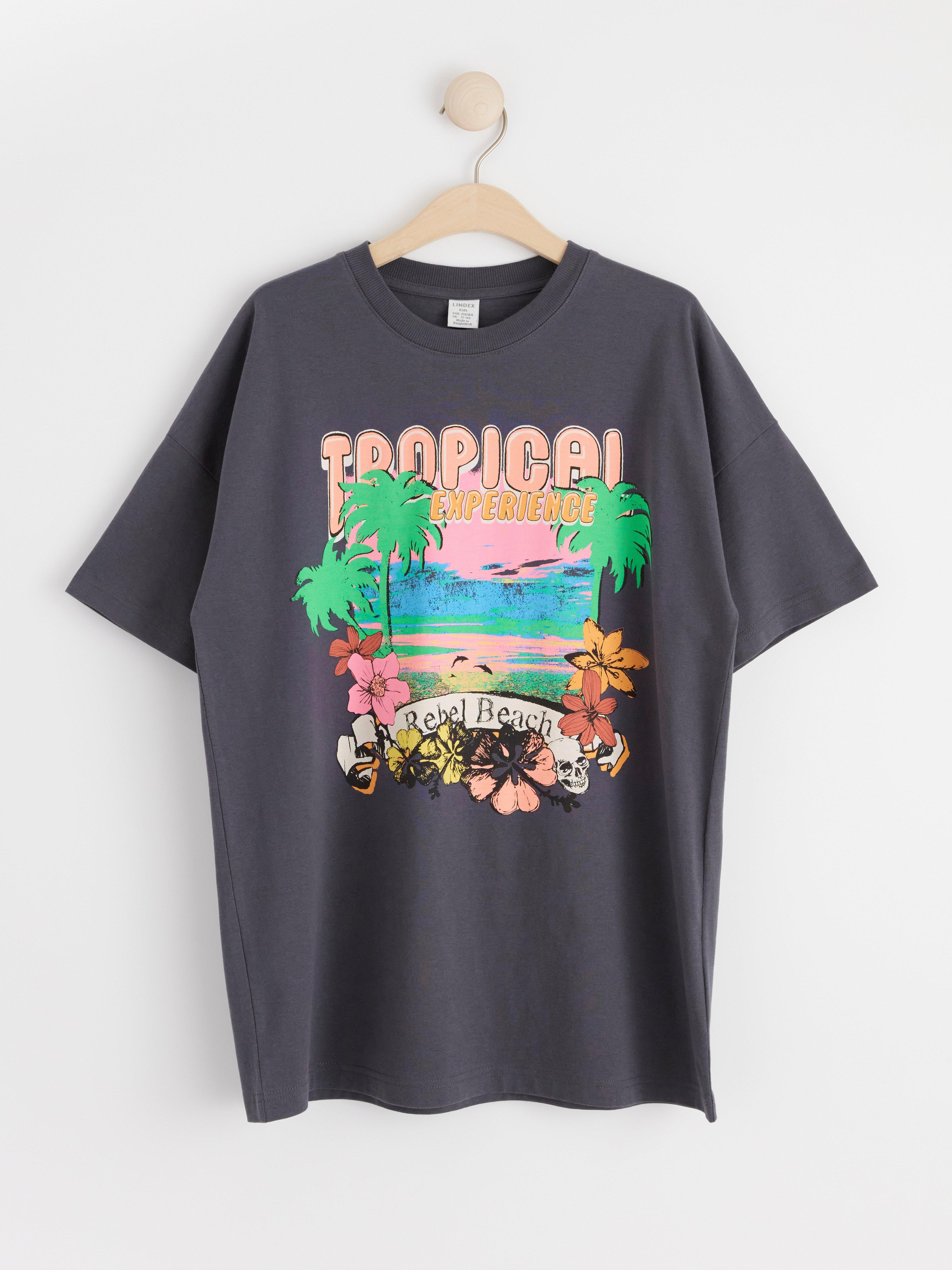 Oversized t-shirt med tryck | Lindex