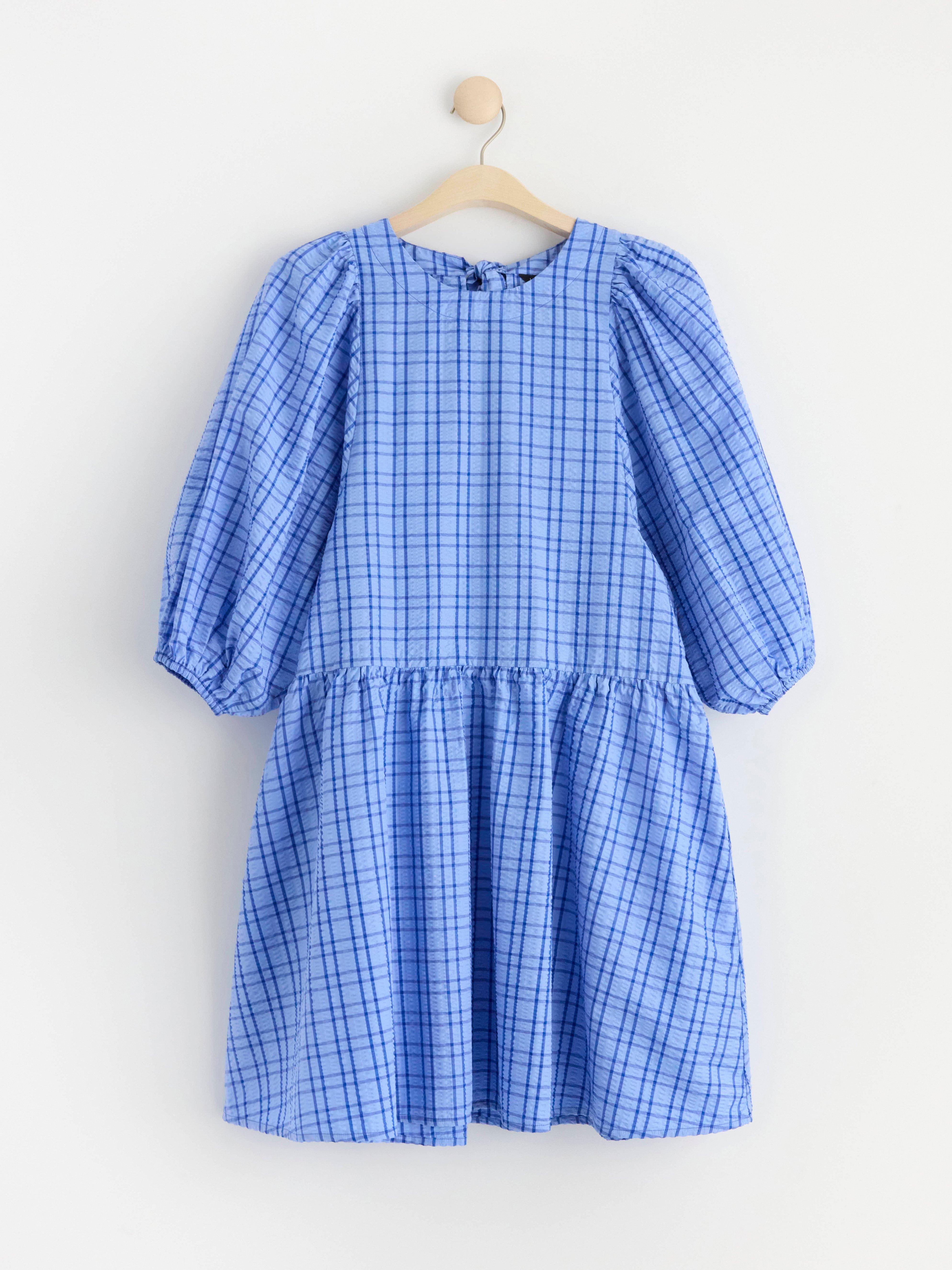 Checked seersucker dress | Lindex UK