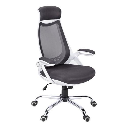 Office Chair - White & Grey Mesh