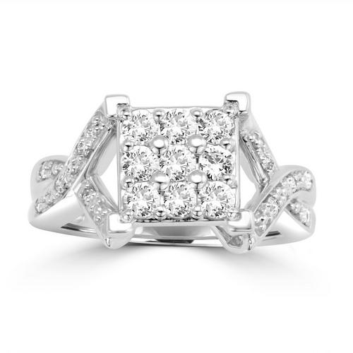 White Sapphire & Diamond Ring