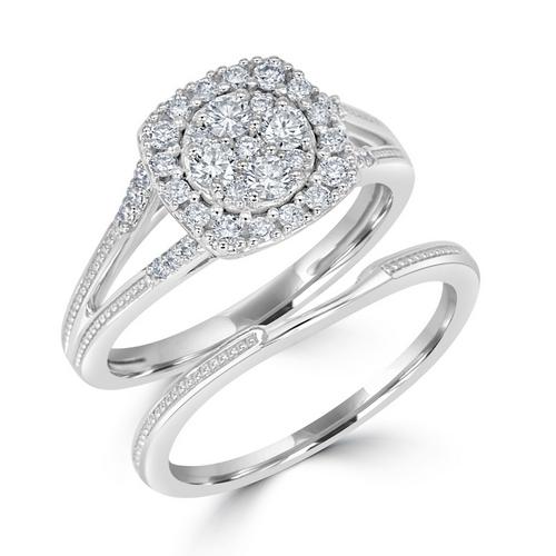 10K .52cttw Diamond Bridal Set-SZ 7
