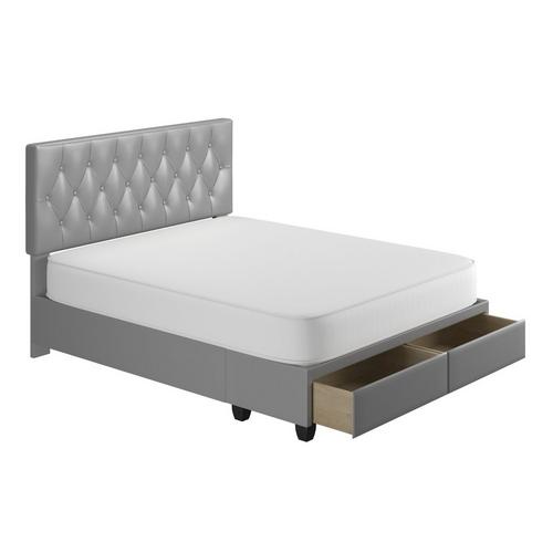 Uptown Queen Grey Bed w/ Drawers