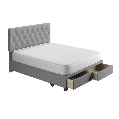 Sensations Queen Grey Bed w/Drawers