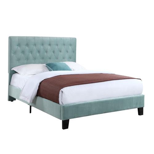 Amelia Full Upholstered Bed Lt Blue