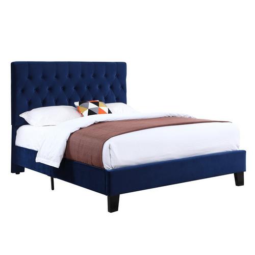 Amelia Queen Upholstered Bed, Navy