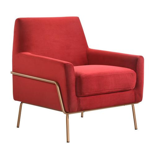 Lampur Modern Accent Arm Chair - Red