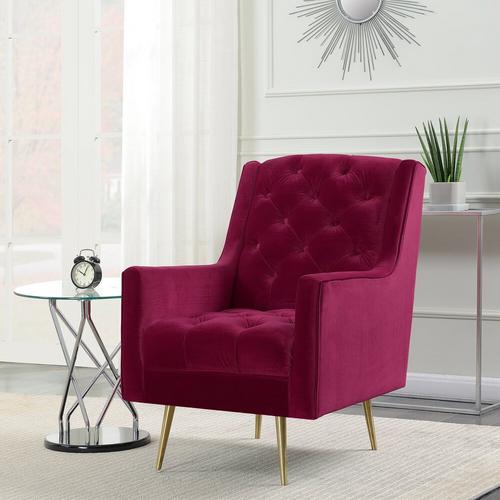 Bryan Accent Chair/Gold Legs - Cranberry