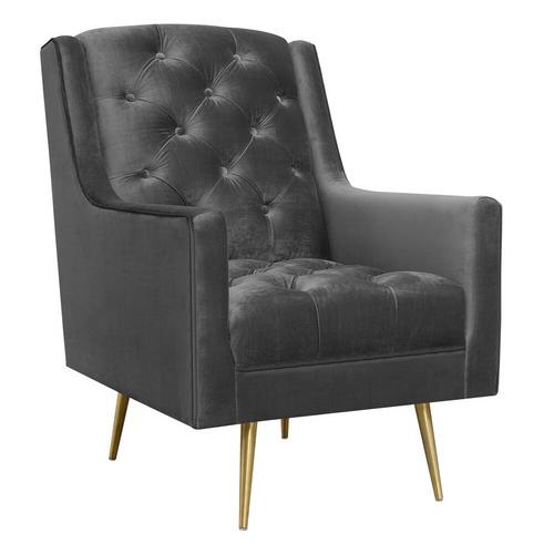 Bryan Accent Chair/Gold Legs - Slate