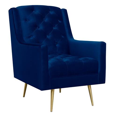 Bryan Accent Chair/Gold Legs - Navy Bl