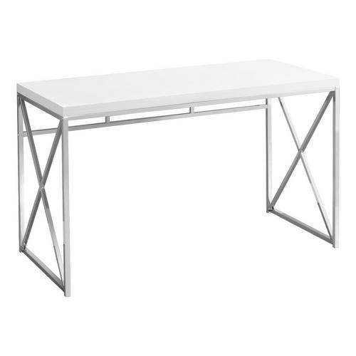 Monarch Desk 48" - Gloss White/Chrome