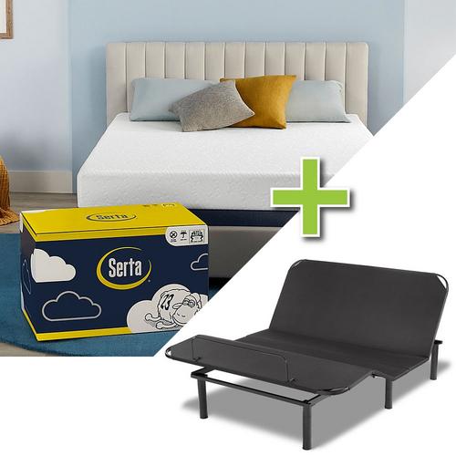 Sheep Dreams 12" Queen Tight Top Medium Memory Foam Mattress with Adjustable Base & Mattress