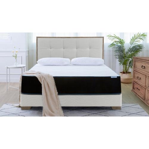 12" Full Charcoal Memory Foam Tight Top Firm Mattress with Boxspring