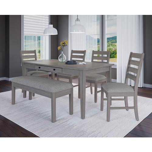 Beck 6-Piece Lift-Top Dining Table w/ 4 Chairs & Upholstered Bench