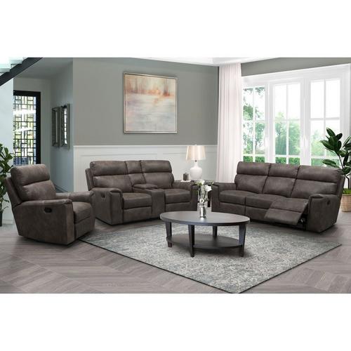 3-Piece Lawrence Recliner Sofa, Loveseat & Recliner - Brown