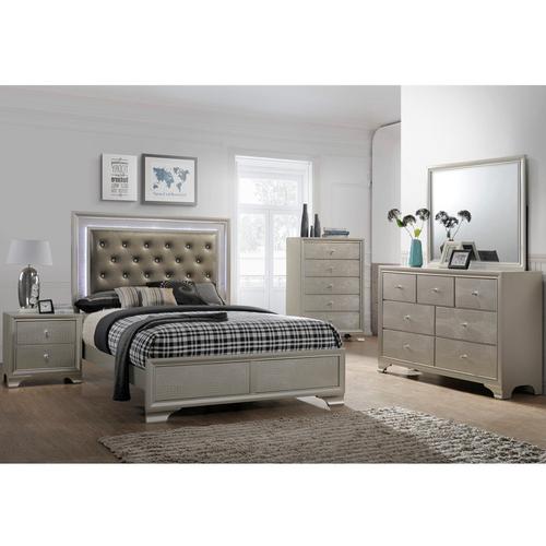 Twin Lyssa Bed w/Chest, Dresser, Mirror, Nightstand