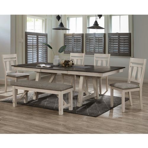 6-Piece Maribelle Dining Chalk Grey Brown