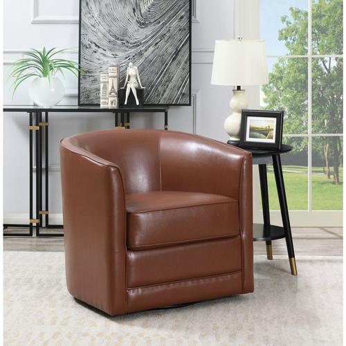 2 - Piece Milo Swivel Accent Chairs - Chestnut Brown