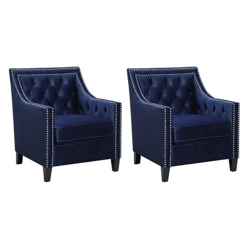 Set of 2 Tiffany Accent Chairs - Navy
