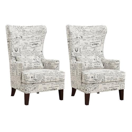 Set of 2 Kori Accent Chairs - French Script