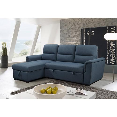 Dawson Reversible Storage Sectional w/ Pullout Sleeper Bed - Blue